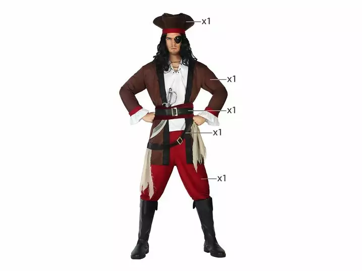 Déguisement Pirate 5pcs Homme Taille Xxl
