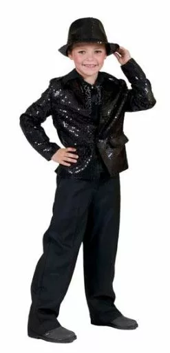 Veste Disco Pour Enfant à Paillettes Noir Taille 1m16