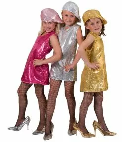 Tunique Disco Pour Fille à Paillettes Argent Taille 1m40