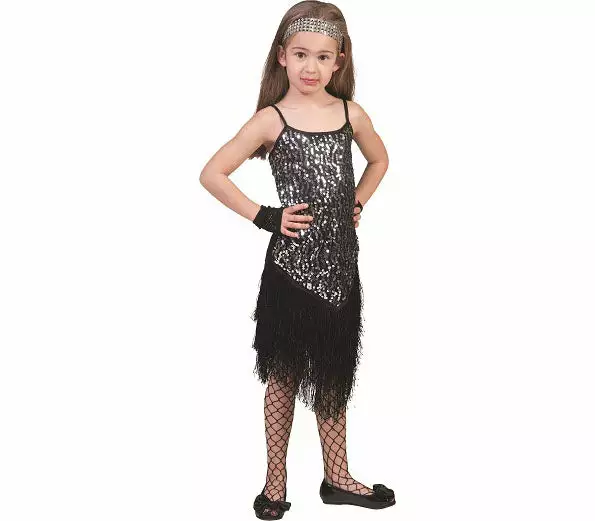 Robe Charleston Ă Paillettes Noir Fille Taille 128cm