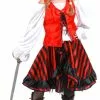 Déguisement De Pirate Rouge & Noir Fille Taille 128cm