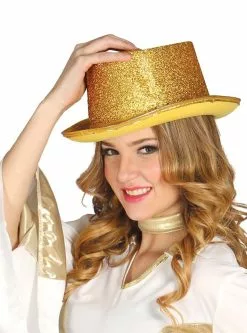 Haut-de-forme Doré Brillant