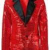 Veste Rouge à Paillettes Homme Grande Taille