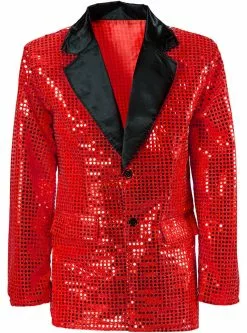 Veste Rouge à Paillettes Homme Grande Taille