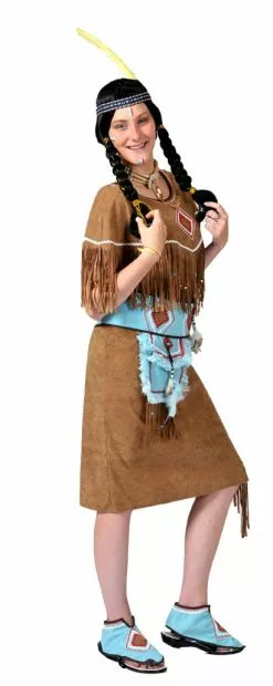 Tunique D''indienne Avec Ceinture Et Mocassins Daim Taille Xl