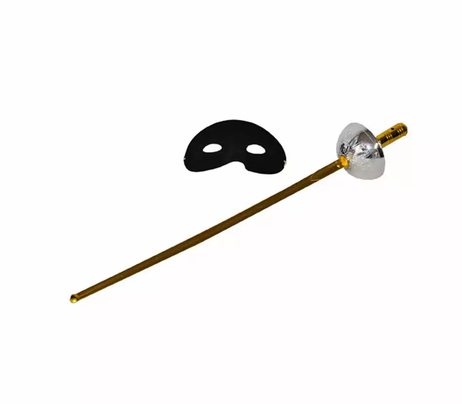 Epée Bronze & Masque Loup Noir