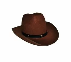 Chapeau Cowboy Feutrine Avec Bandeau à Clou Brun