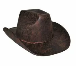 Chapeau Cowboy Imitation Cuir Indiana Jones
