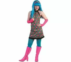 Robe Yéyé Avec Cercles Multicolore Femme Taille Xl