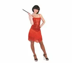 Robe Charleston à Paillettes Rouge T32/34