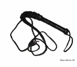 Fouet En Cuir Noir 2.4m