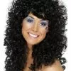 Perruque Années 80 Boucles Noire Femme