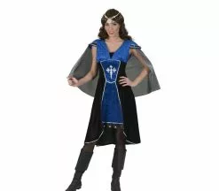 Déguisement Guerrière Médiévale Bleu Taille S/m