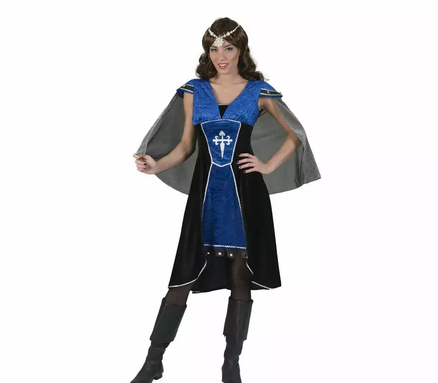 Déguisement Guerrière Médiévale Bleu Taille L