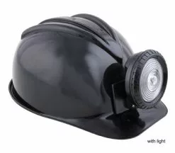 Casque De Mineur Spéléologue Noir Avec Lumière