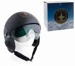 Casque De Pilote Noir Avec Visière