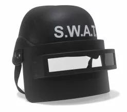 Casque De Policier Swat Noir Avec Visière Enfant