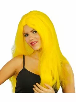 Perruque Lisse Longue Jaune