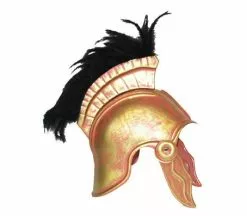 Casque De Romain Doré Avec Plumeau