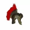 Casque De Romain Or Avec Plumeau Rouge