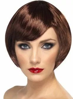 Perruque Brune Bob Avec Frange