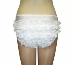 Slip Gag Avec Dentelles Blanc Pour Adulte