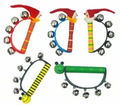 Tambourin 5 Grelots Et Visage De Clown 15cm Mix