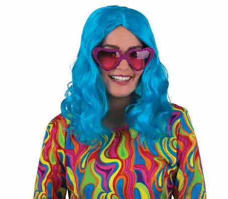 Perruque Love Cheveux Longs Bleu