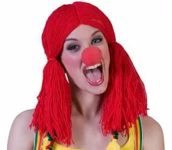 Perruque De Clown En Laine Femme Rouge
