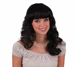 Perruque Cheveux Longs Bouclés Naturel Noir