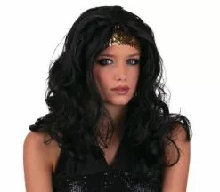 Perruque Cheveux Longs Gogo Danseuse Noir & Or