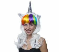 Perruque Licorne Avec Oreilles Luxe