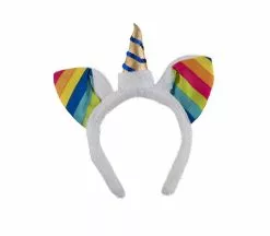Serre-tête Licorne Rainbow Et Fourrure Blanche