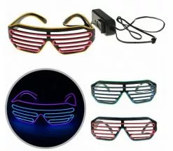 Lunettes Lumineuses Led Bleu Vert Style Neon