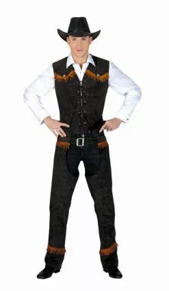 Gilet & Pantalon De Cowboy Noir Taille Xxl