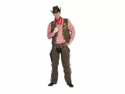 Gilet Et Pantalon De Cowboy Brun Taille Xxl/xxxl