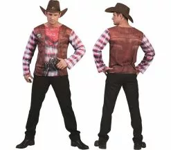T-shirt Effet 3d Cowboy Adulte Taille 54