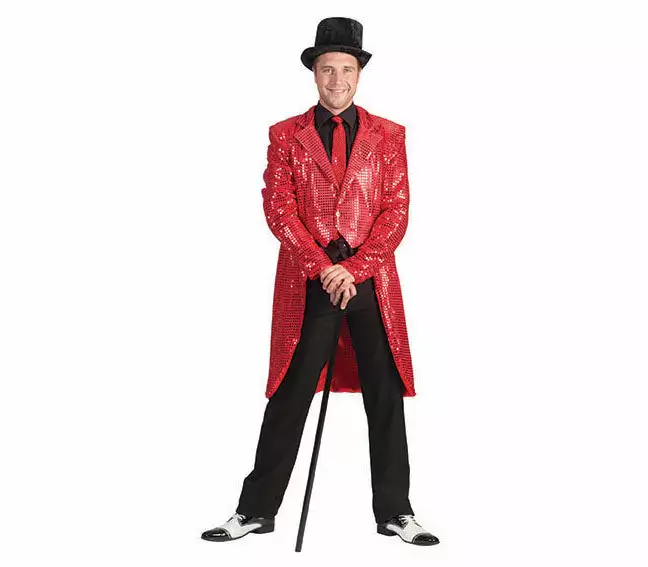 Veste Queue De Pie Ă Sequins Rouge Taille L/xl