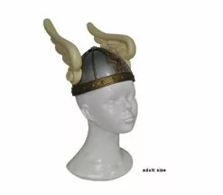 Casque De Gaulois Argenté Avec 2 Ailes