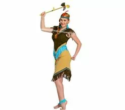 Robe D''indienne Femme Beige & Bleu Taille L