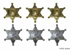 Lot De 6 étoiles De Shériff En Plastique