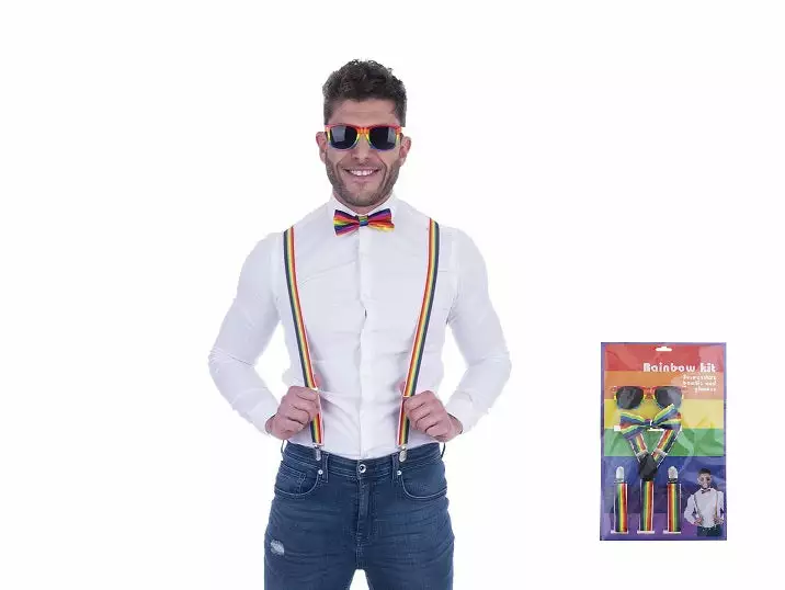 Set Accessoires Rainbow Arc En Ciel Adulte 3pcs