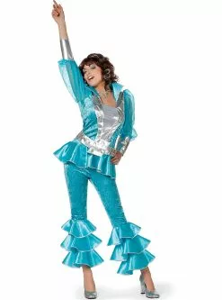 Déguisement Mamma Mia Deluxe Bleu Femme - Abba