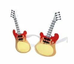 Lunettes Gag Guitare Flammes Doree & Rouge
