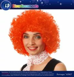 Perruque Afro Moyenne Orange