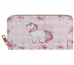 Porte-monnaie Rose Motif Licorne