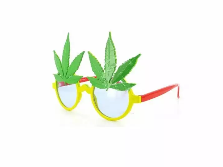 Lunettes Gag Motif Feuilles Cbd Vert Jaune Rouge 15cm