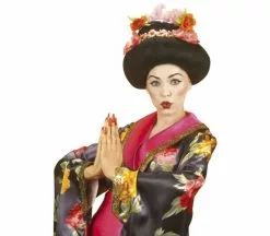 Perruque Geisha Avec Fleurs Luxe
